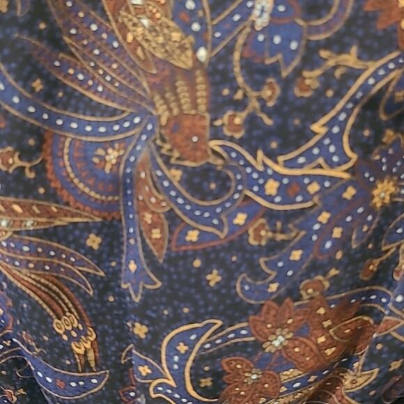 Veronica Beard "Kerri" Vintage-Inspired Print Silk Dress, Ruched Skirt, Size 6 - Picture 7 of 10